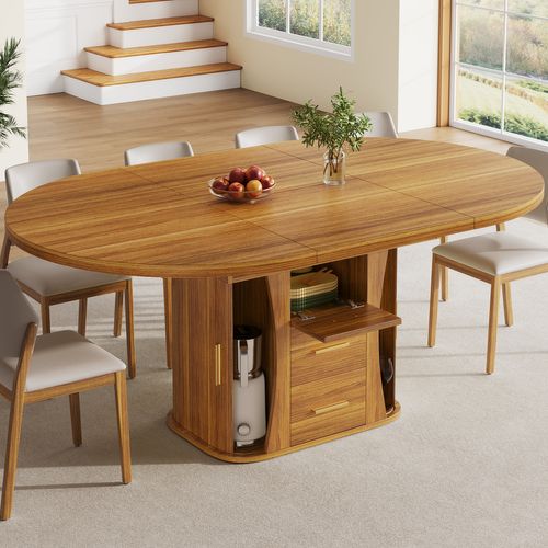 Table Extensible Noyer 118-158 X 118 Cm Pour Séjour Ou Bureau
