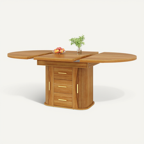 Table Extensible Noyer 118-158 X 118 Cm Pour Séjour Ou Bureau