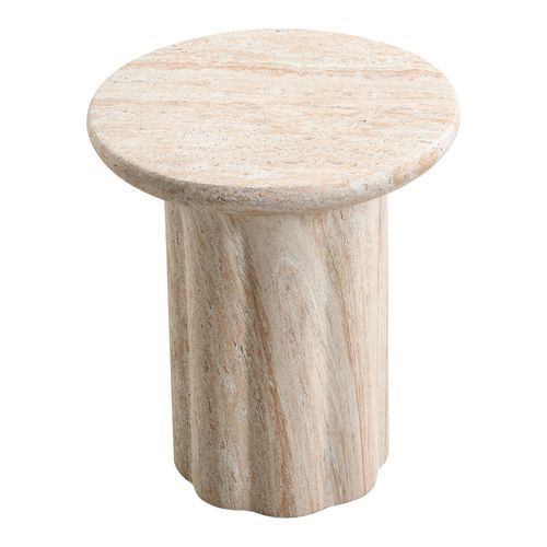 Table D’appoint En Mgo Avec Finition Travertin Beige