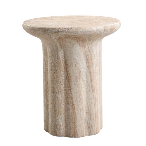 Table D’appoint En Mgo Avec Finition Travertin Beige