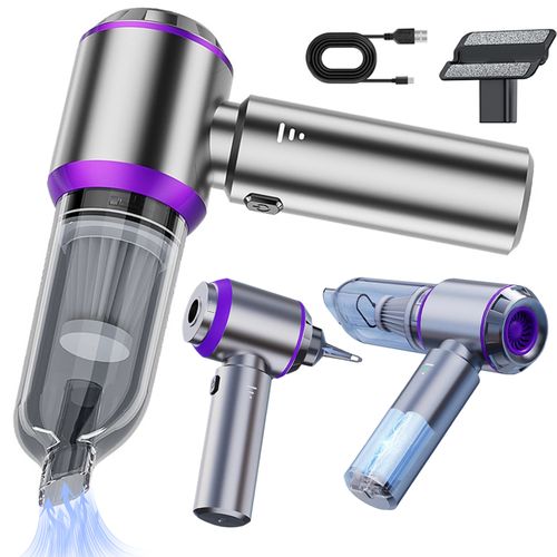 Aspirateur à Main 3-en-1 Sans Fil USB-c 15kpa, Souffleur Et Pompe, Batterie 6000mah