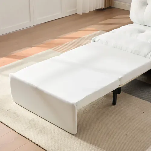 Fauteuil Convertible Blanc 2-en-1 81,5 X 195 Cm Pour Petit Espace