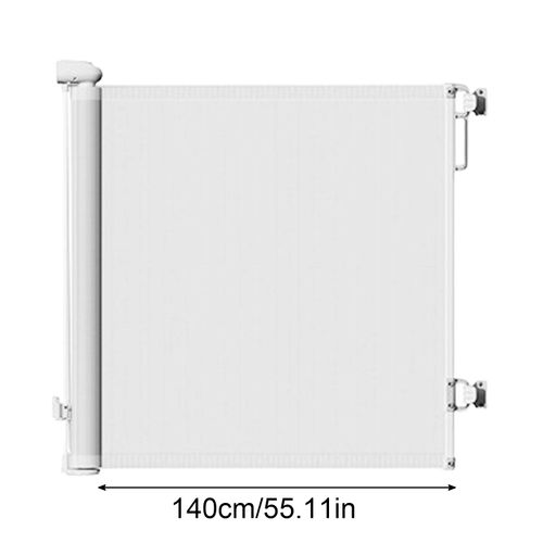 Barrière De Sécurité Extensible 180 Cm Pour Bébé Et Animaux Double Verrouillage Filet Souple Blanc