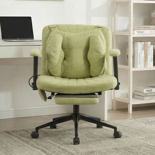Chaise de bureau Pivotant Réglable Assise Large Avec Repose-Pieds Soutien Lombaire Vert