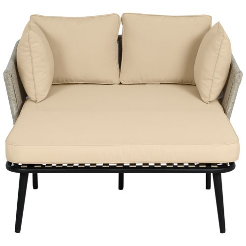 Bain De Soleil Extérieur, Coussin 10 Cm Amovible Acier Polyester Kaki