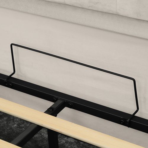 Lit Coffre 90x200 Cm, LED Et Rangement Hydraulique, Velours Beige
