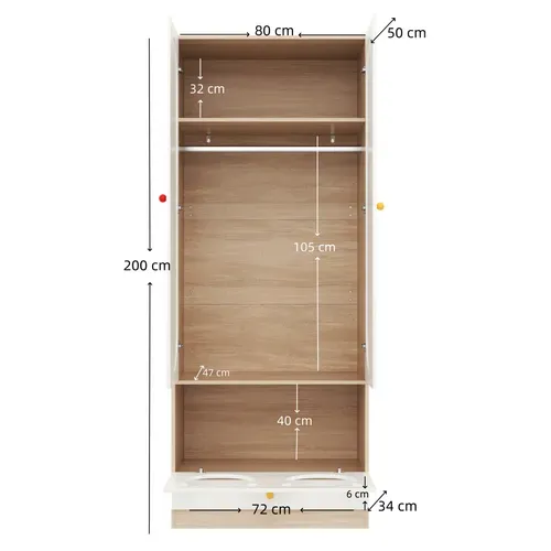Armoire 80x50x200 Cm Niche Pour Chat Mdf Blanc Couleur Naturelle