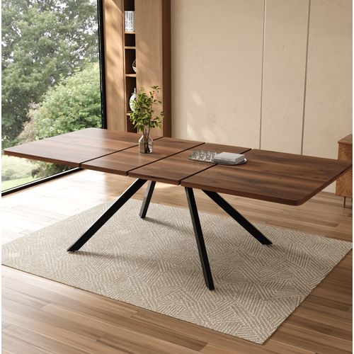 Table À Manger 160x90 Cm Extensible Mdf Naturel