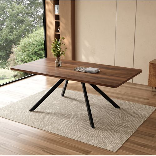 Table À Manger 160x90 Cm Extensible Mdf Naturel