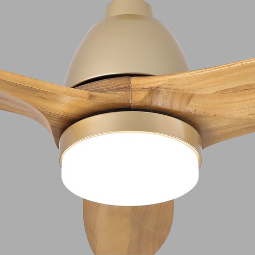 Ventilateur De Plafond LED 3 Températures, Réversible Bois Naturel