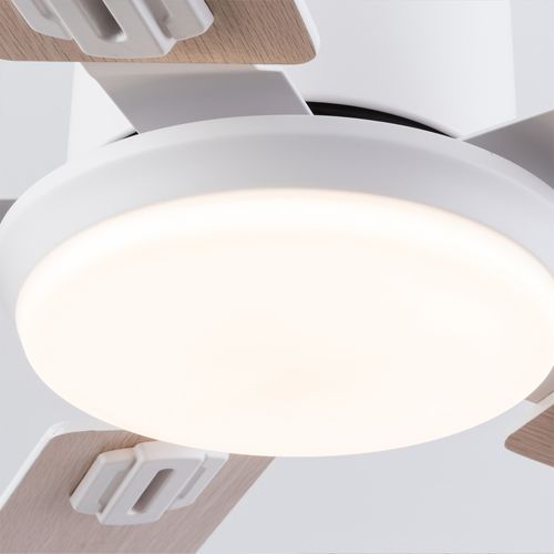 Ventilateur Plafond, LED Réglable Et Télécommande, Bois Blanc Naturel