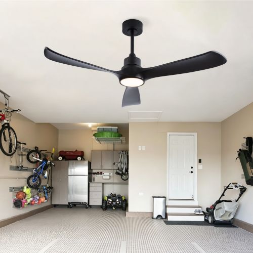 Ventilateur De Plafond Avec Lumière, Télécommande, Moteur Réversible Abs Noir
