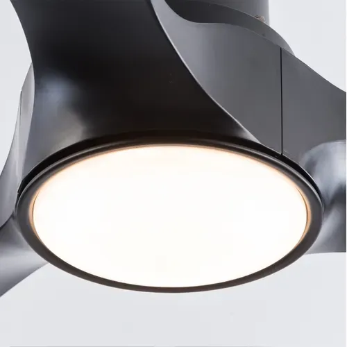Ventilateur De Plafond Avec Lumière, Télécommande, Moteur Réversible Abs Noir