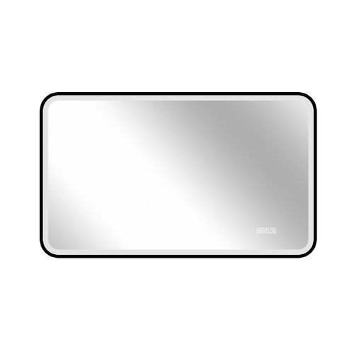 Miroir De Salle De Bain LED 70x90 Cm Antibuée, Intensité Variable Verre Trempé Noir