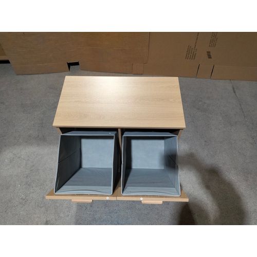 Meuble À Linge Basculant Avec Paniers Amovibles 66 X 35 X 67 Cm Chêne