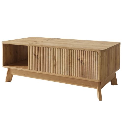 Table Basse Relevable 95 X 48 X 50 Cm Naturel