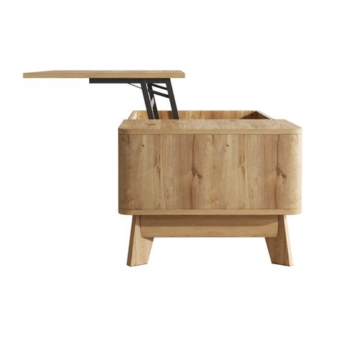 Table Basse Relevable 95 X 48 X 50 Cm Naturel