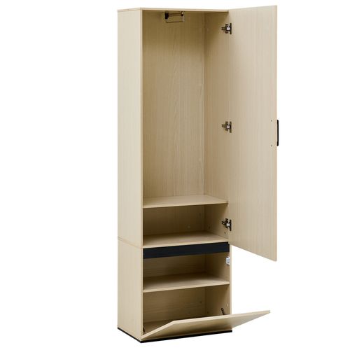 Armoire Vestiaire étroite 179,5 X 54 X 34,5 Cm Avec Miroir – Bois
