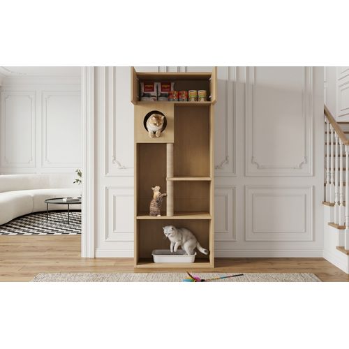 Meuble Pour Chat Avec Arbre À Chat, Griffoir Et Rangement
