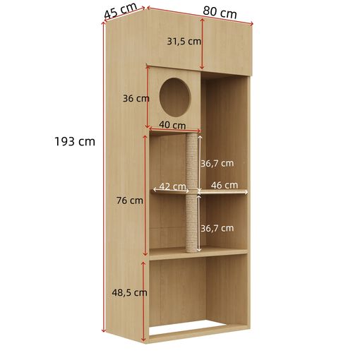 Meuble Pour Chat Avec Arbre À Chat, Griffoir Et Rangement