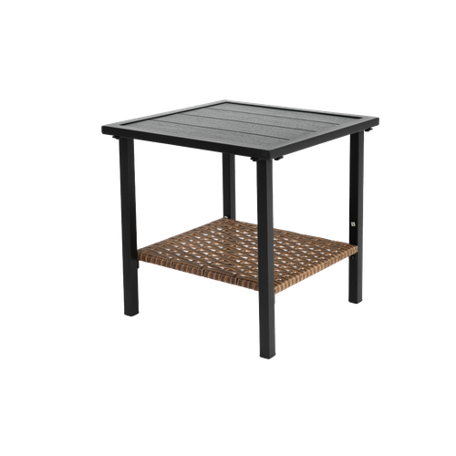 Ensemble Détente Extérieur Avec 1 Table Et 2 Fauteuils Pivotants, Résine Tressée, Brun Gris