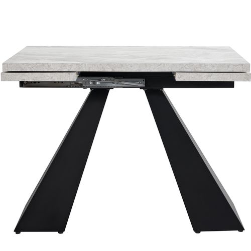 Ensemble De Salle À Manger Extensible 5 Pièces 99-159 Cm Gris Et Noir