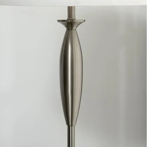Lampadaire Et 2 Lampes De Table E27 162 Cm Argent Et Blanc