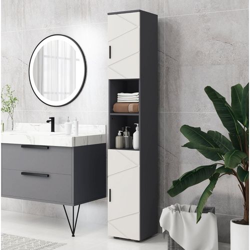 Colonne De Salle De Bain 30 X 30 X 183 Cm Gris Foncé - Colonne de salle ...