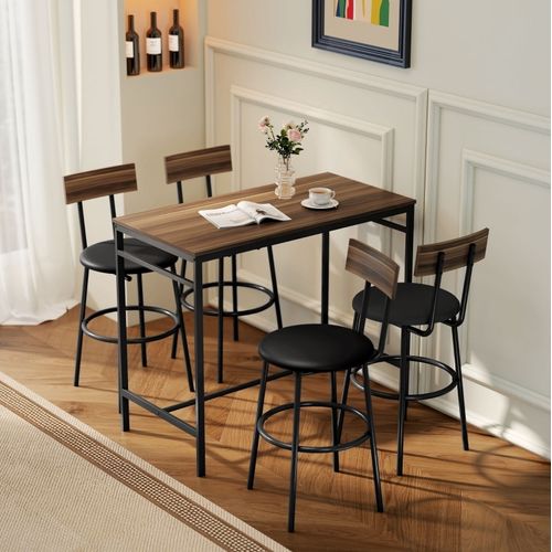 Ensemble De Bar 5 Pièces 110 X 55 X 90 Cm Brun Et Noir - Ensemble table ...