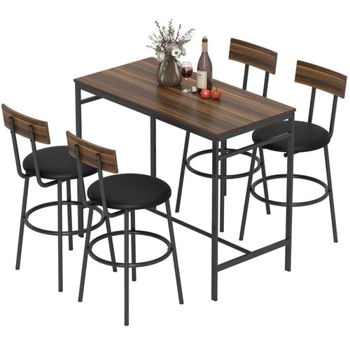 Ensemble De Bar 5 Pièces 110 X 55 X 90 Cm Brun Et Noir - Ensemble table ...