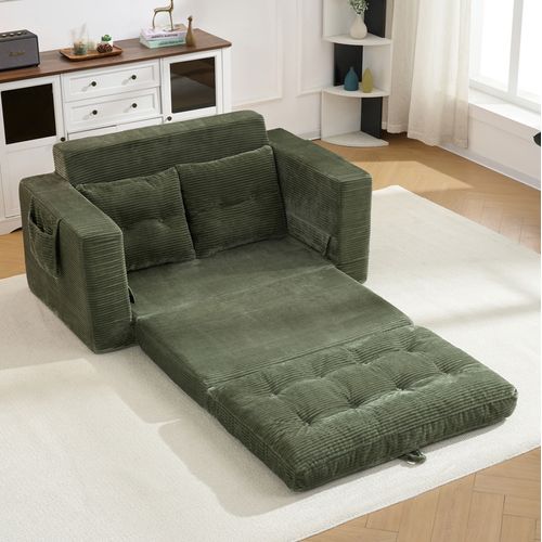 Canapé Compressé 2 Places Convertible 216 Cm Vert