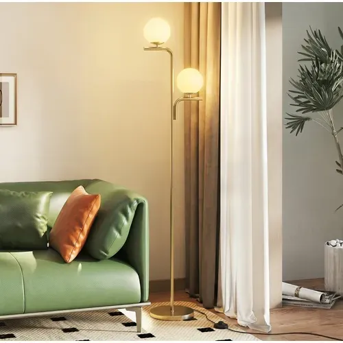 Lampadaire LED 170 Cm Doré À 3 Températures De Couleur Et Interrupteur Au Pied