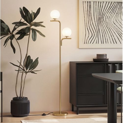 Lampadaire LED 170 Cm Doré À 3 Températures De Couleur Et Interrupteur Au Pied
