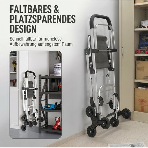 Chariot De Courses 40 L Avec Siège, 3 Roues, Gris Foncé