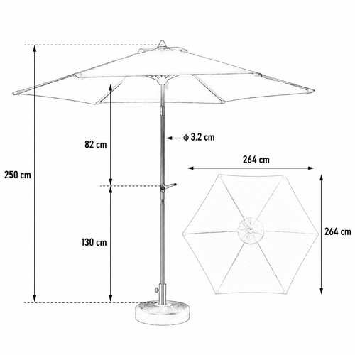 Parasol De Jardin Double Face En Polyester Avec Manivelle Et Inclinaison, Bleu Marine 9 Ft