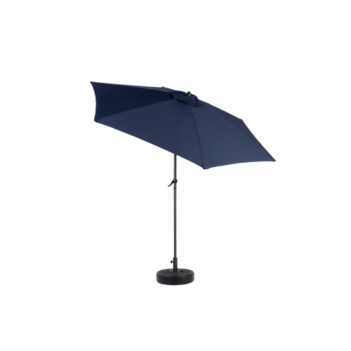 Parasol De Jardin Double Face En Polyester Avec Manivelle Et Inclinaison, Bleu Marine 9 Ft