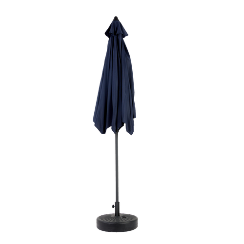 Parasol De Jardin Double Face En Polyester Avec Manivelle Et Inclinaison, Bleu Marine 9 Ft