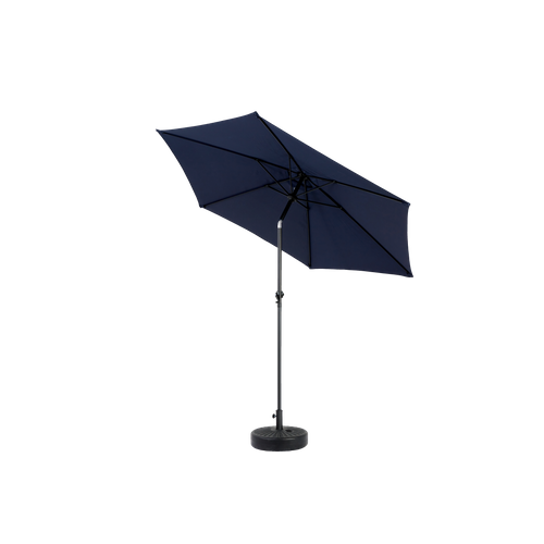 Parasol De Jardin Double Face En Polyester Avec Manivelle Et Inclinaison, Bleu Marine 9 Ft