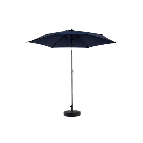 Parasol De Jardin Double Face En Polyester Avec Manivelle Et Inclinaison, Bleu Marine 9 Ft