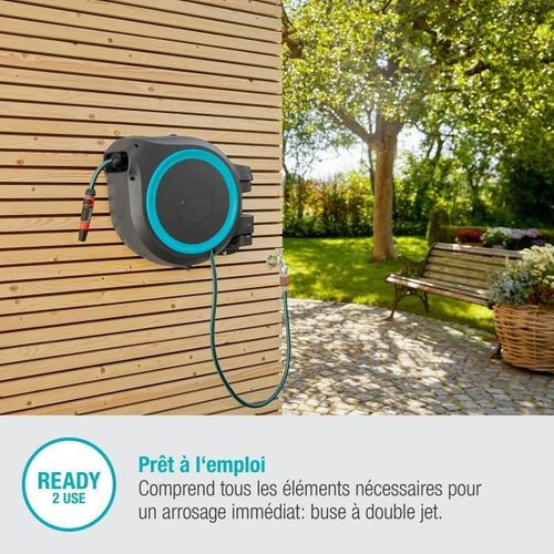 Dévidoir Automatique Mural Gardena Rollup Xl 35 M Bleu