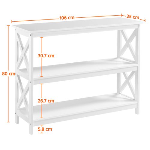 Table Console En Bois Meuble D'entrée Pied En X Stable Blanc Table Salon Moderne