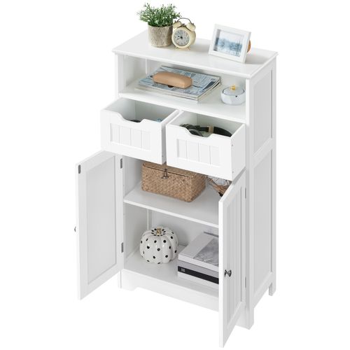 Yaheetech Armoire Salle de Bain Meuble salon Cuisine Blanc 60 x 30 x 105 cm