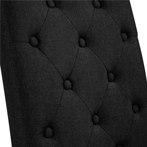 Lot De 4 Chaise De Salle à Manger Avec Revêtement En Tissu Et Pieds En Bois, Noir