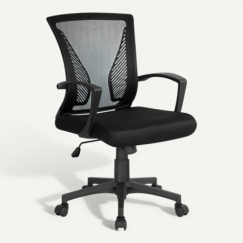 Fauteuil De Bureau En Maille à Roulettes Charge 125 Kg Noir