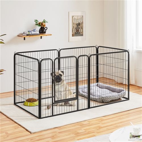 6 Panneaux Parc Enclos Pour Chiens Chiots Lapins Métal