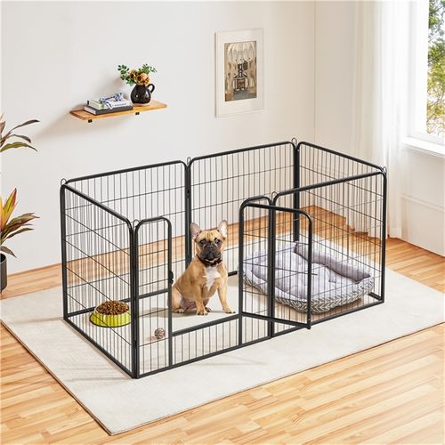 6 Panneaux Parc Enclos Pour Chiens Chiots Lapins Métal