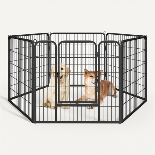 6 Panneaux Parc Enclos Pour Chiens Chiots Lapins Métal