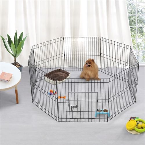 8 Panneaux Parc Enclos Pliant Pour Chiens Chiots 61cm
