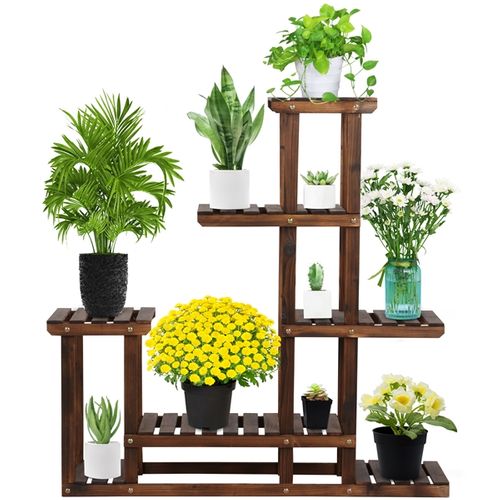 Étagère à Fleurs à 5 Niveaux Porte-plantes En Bois 97 X 25 X 96 Cm