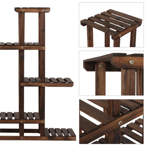 Étagère à Fleurs à 5 Niveaux Porte-plantes En Bois 97 X 25 X 96 Cm